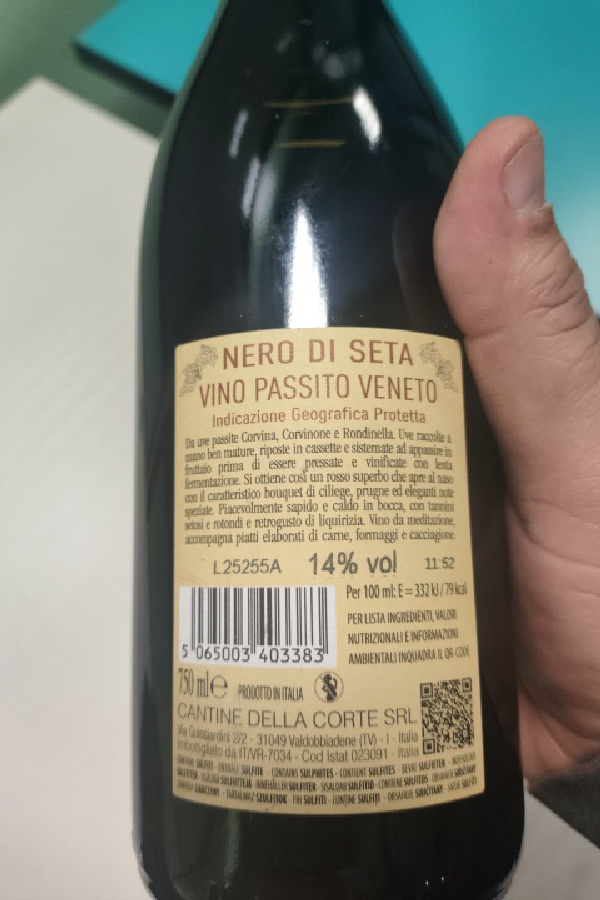 Nero di Seta Vino Passito Veneto - Image 1