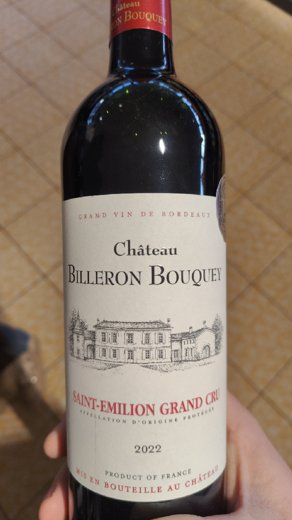 Château Billeron Bouquey Saint-Émilion Grand Cru - Image 1