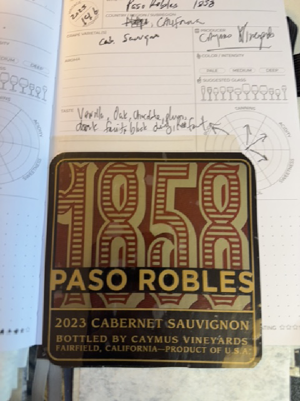1858 Paso Robles Cabernet Sauvignon - Image 1