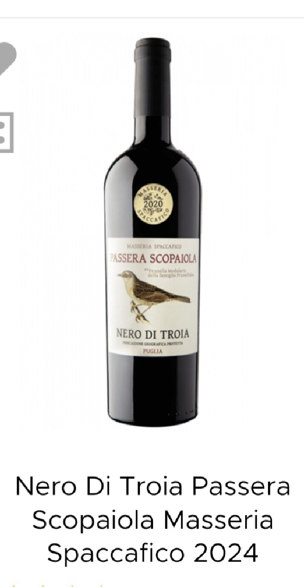 Passera Scopaiola Nero di Troia - Image 1