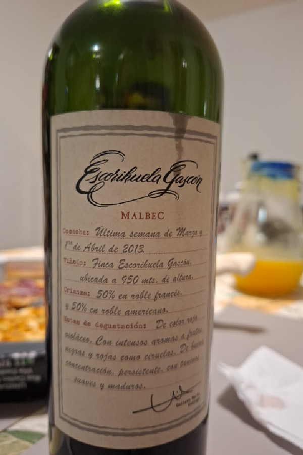 Escorihuela Gascón Malbec 2013 - Image 1