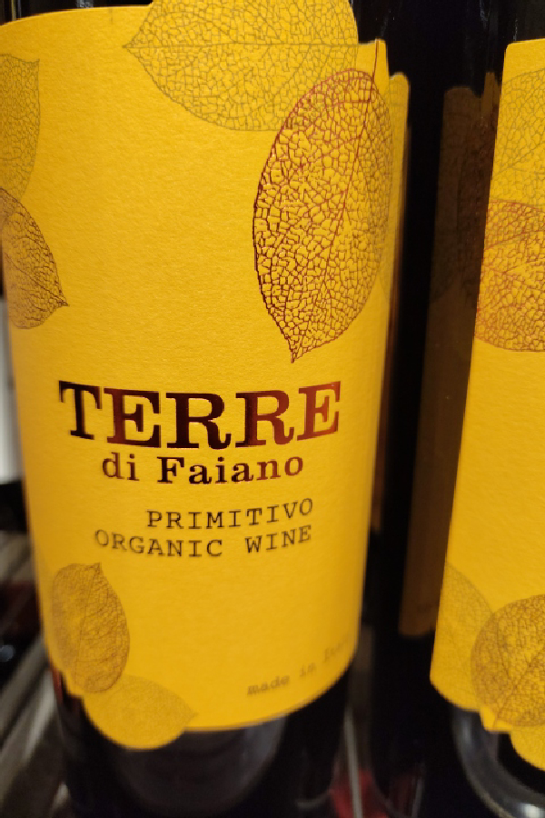 Terre di Faiano Primitivo Organic Wine - Image 1