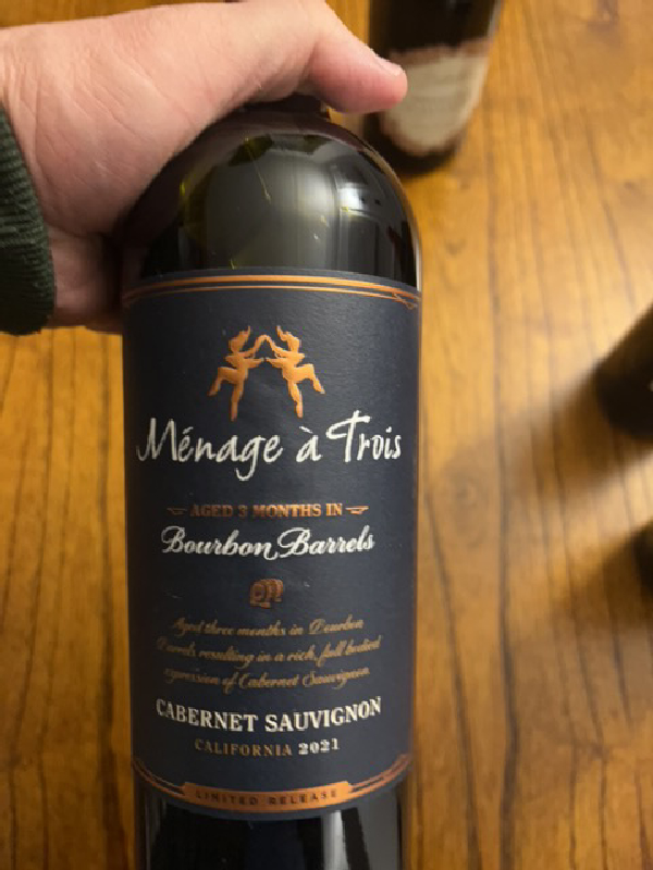 Ménage à Trois Bourbon Barrels Cabernet Sauvignon - Image 1
