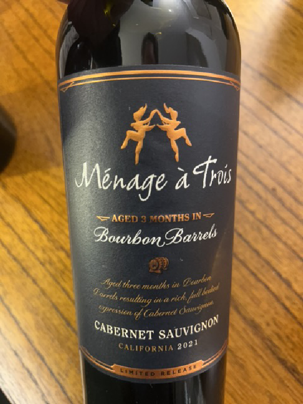 Ménage à Trois Bourbon Barrel Cabernet Sauvignon - Image 1