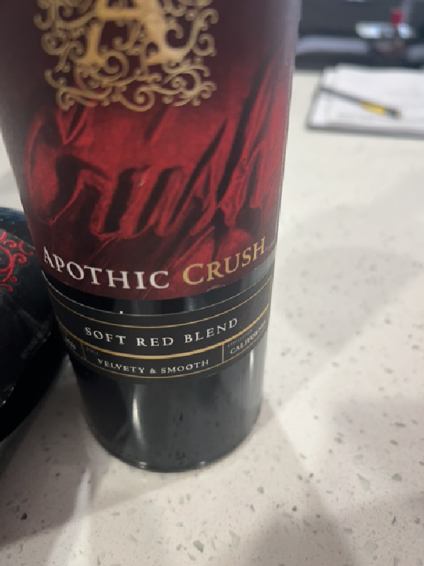 Apothic Crush Soft Red Blend - Image 1