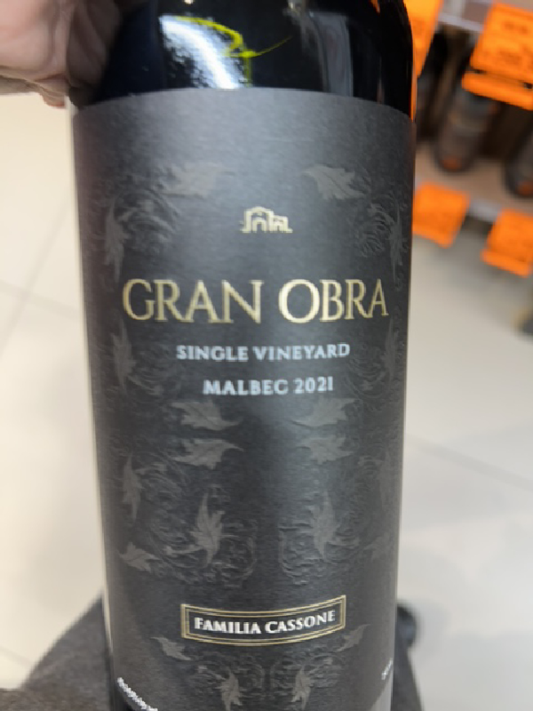 Gran Obra Single Vineyard Malbec - Image 1