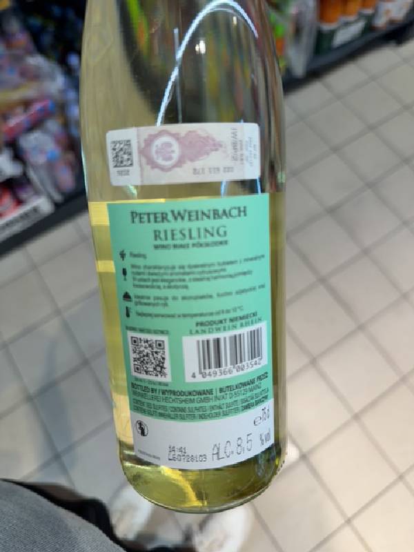 Peter Weinbach Riesling Medium Sweet - Image 1