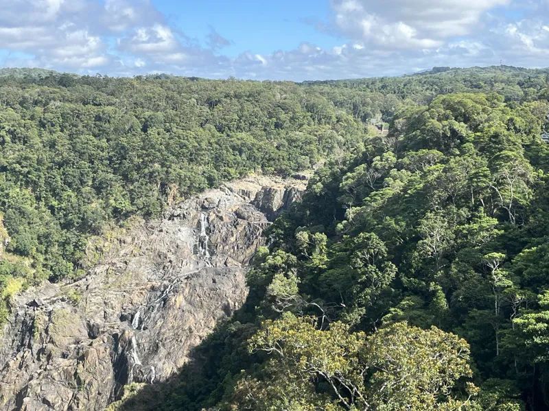 The falls and the gorge from further back