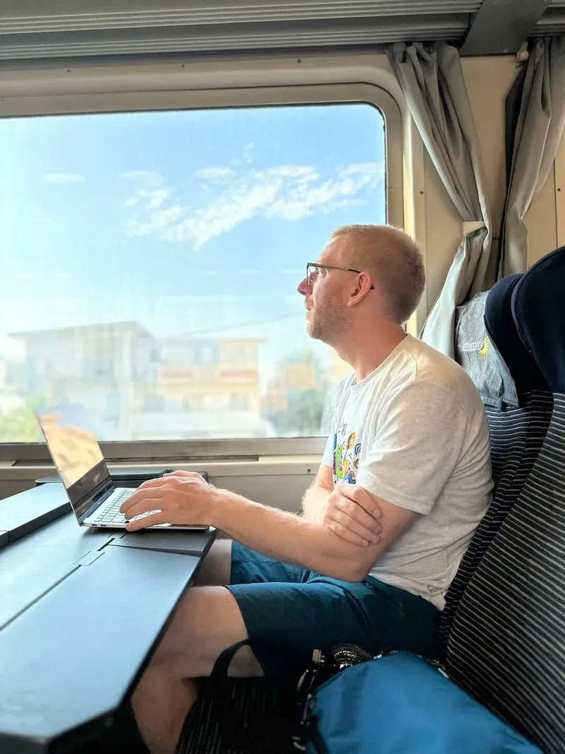 Getting work done on our way to Bari, photo 3 of 3