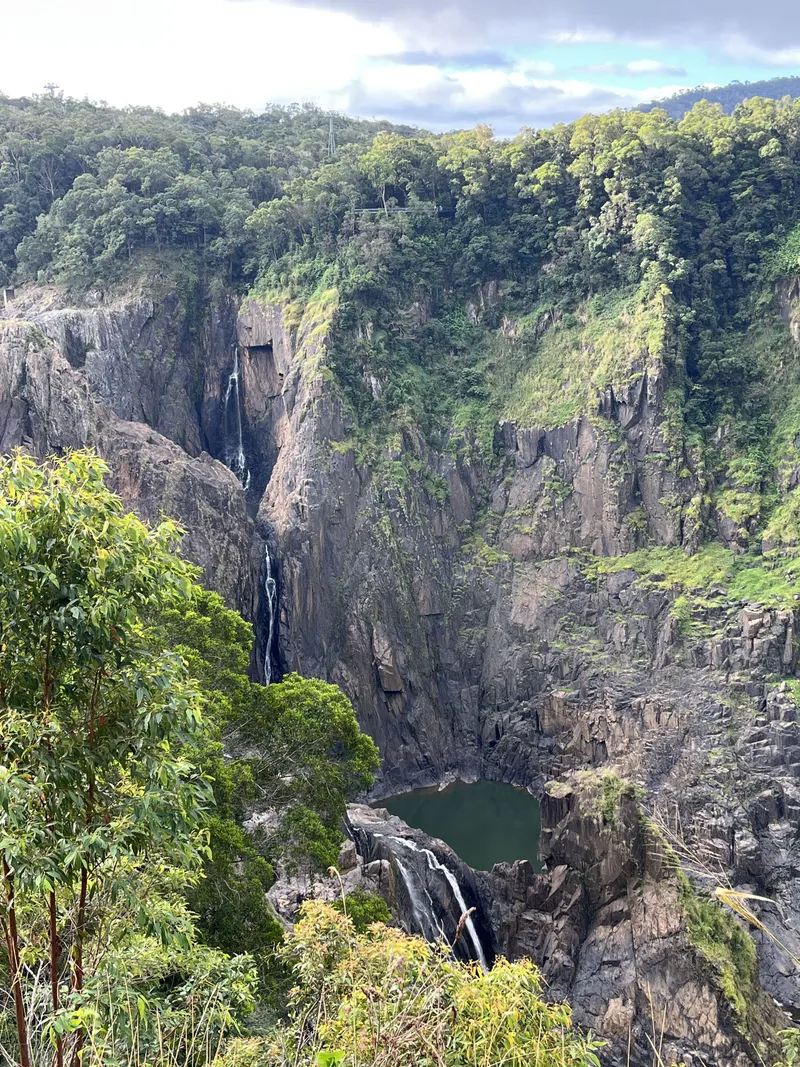 Barron Falls dropping into a pool far below