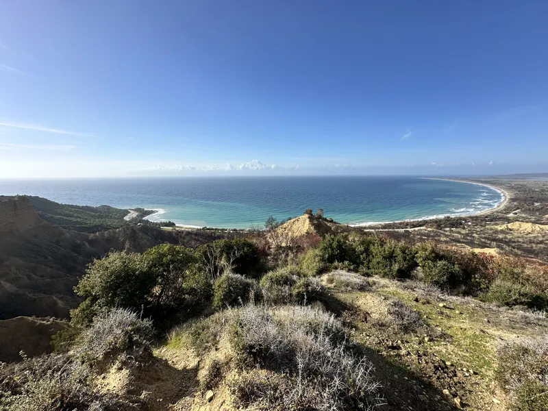 The sweep of the bay and coastline seen from the Gallipoli ridges