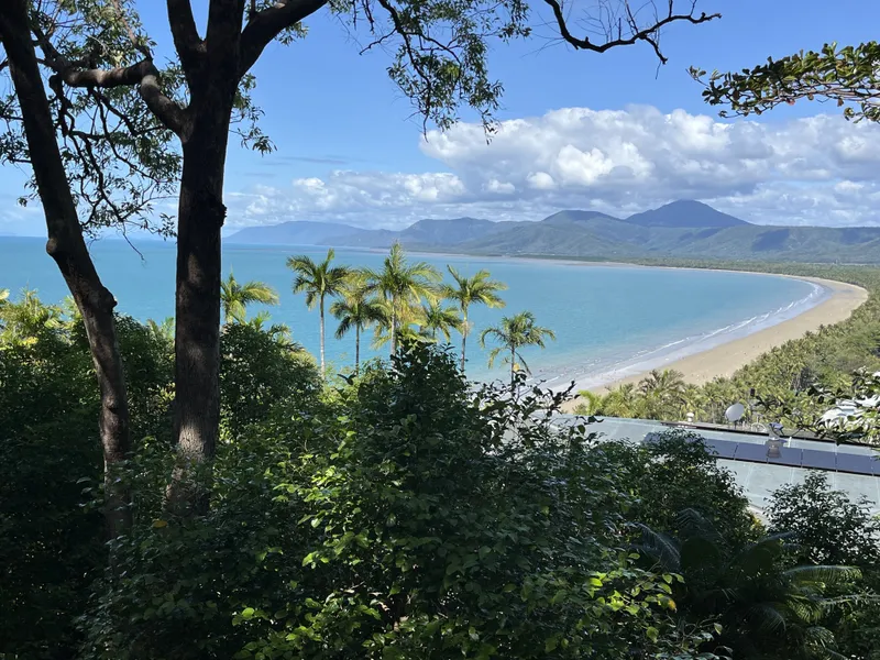Four Mile Beach curving away below the lookout