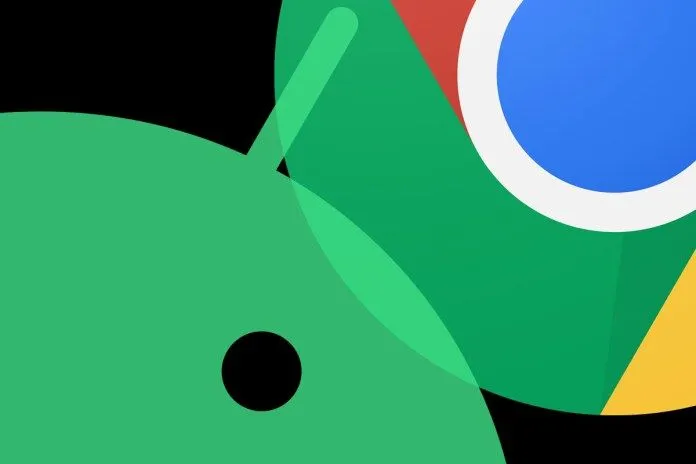 Android and Chrome logos, overlapping