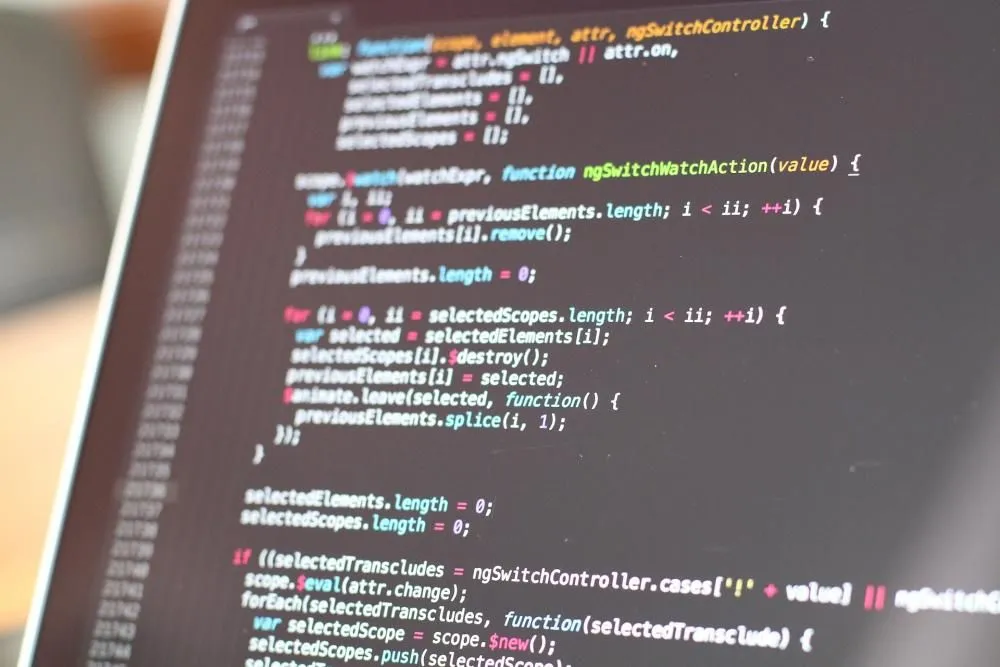 Code on a laptop screen