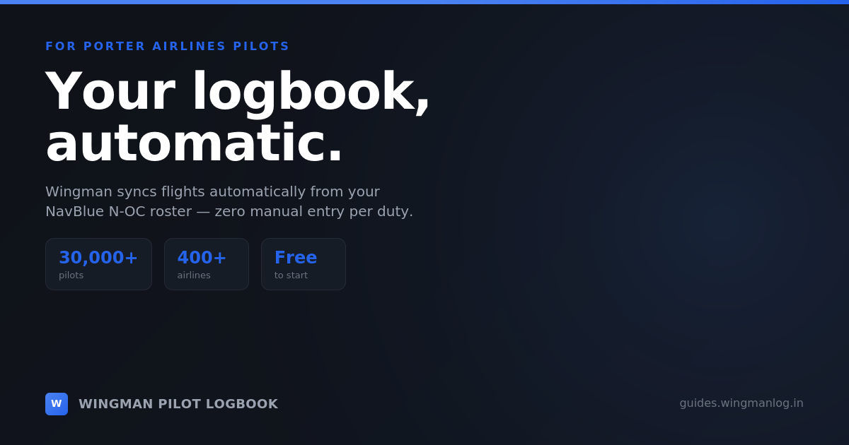 Porter Web Check In Porter Airlines (P3) Pilot Logbook | Wingman