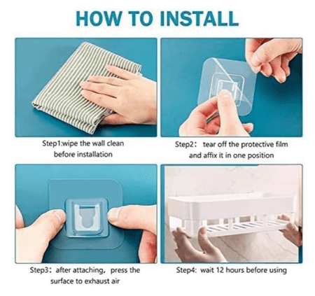 Repisa Adhesiva Multiuso Rectangular (plástico Resistente)