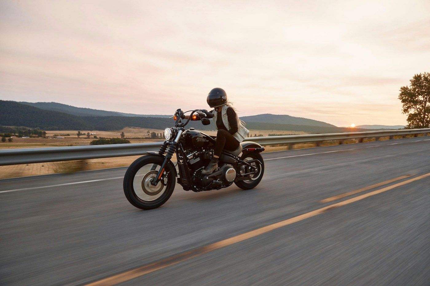 Motorcycle on an open road