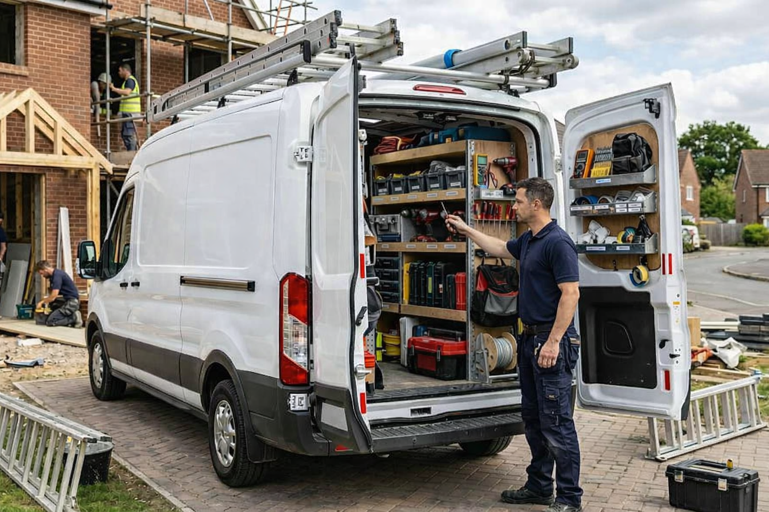 Work van with tools