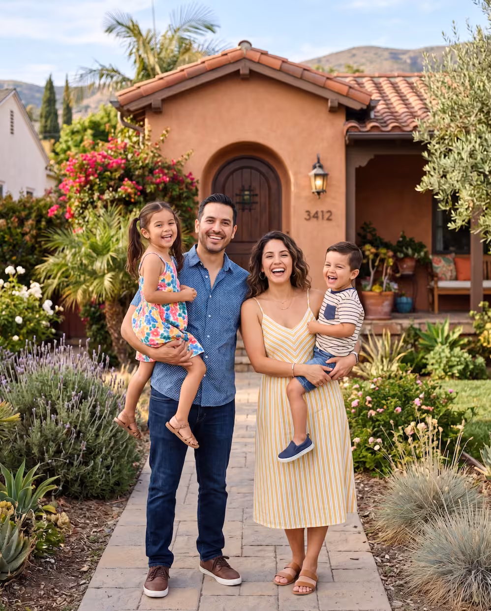 A California family together at home