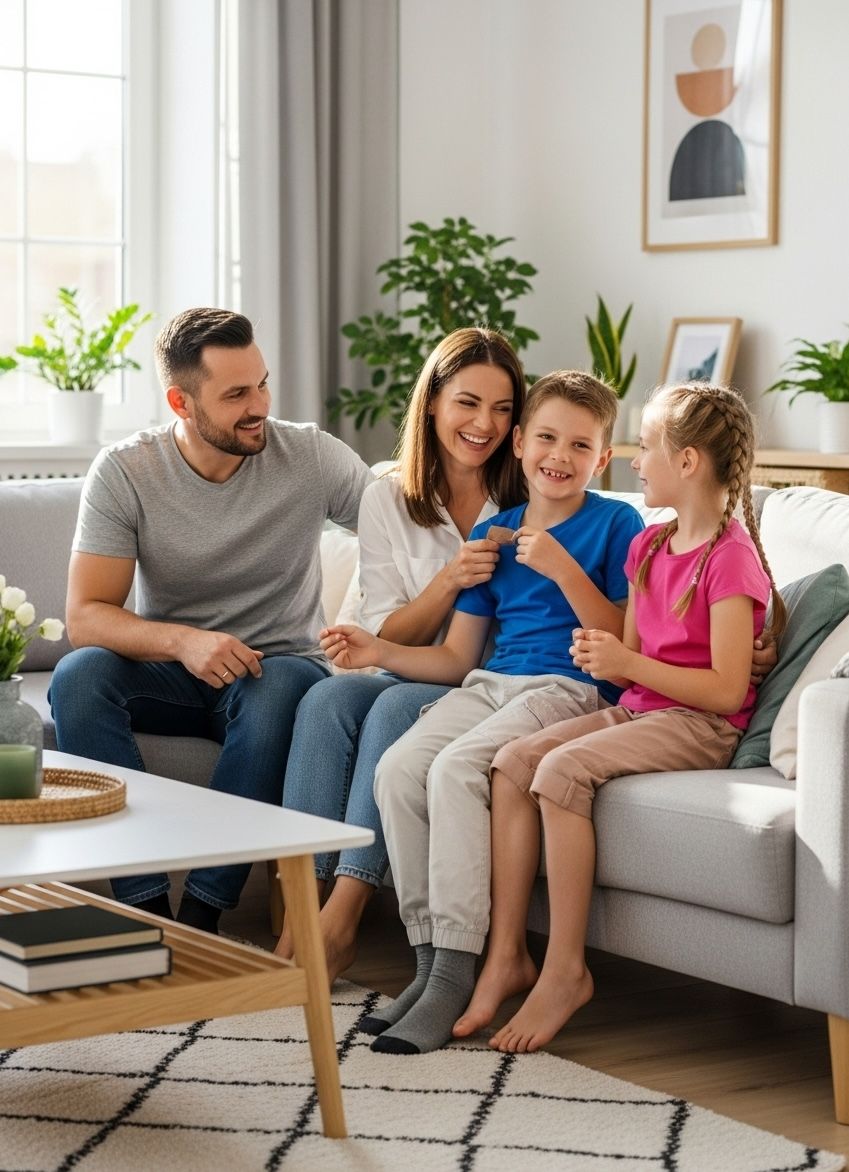 Image of a happy family who just bought their insurance.