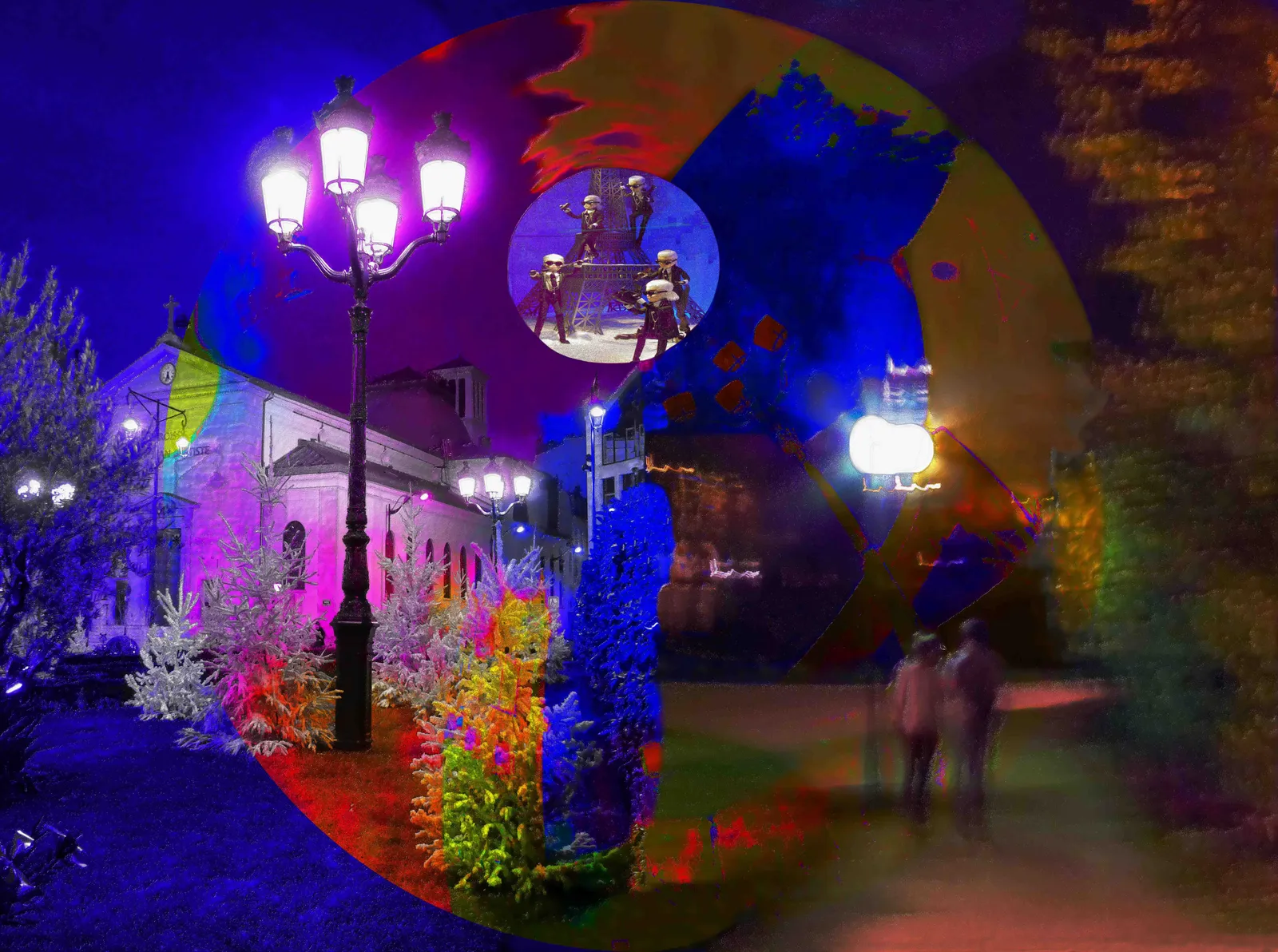 vitrine de noël au participe passée