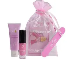 Herome Kinder Prinsessen Cadeau Set op Waterbasis - Roze Glitter Nagellak - Incl. Handcreme en Nagelvijl- Kinder make up - Cadeau kind