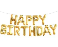 Happy birthday Slinger Ballon Verjaardag Versiering Ballonnen Decoratie Feest Versiering Goud Slingers - 1 Stuk