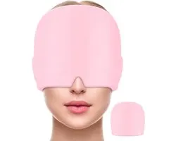 SnelShoppen - Migraine Mask, Hoofdpijn & Migraine Verlichting Hoed, Koelende Cap met Koelpack, Koelend Slaapmasker, Roze, Geschikt voor Alle Hoofdvorm