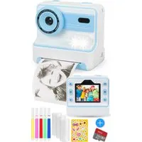 Nuvance - Kindercamera - Speelgoed Camera Kinderen - Incl. 32 GB SD Kaart - Foto & Video - Foto Printer - Digitale Kinder Camera - Fototoestel voor Kinderen - Kindercamera's - Blauw