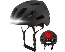GOOFF® RIDER Fietshelm met Verlichting - Ebike Helm voor Volwassenen - Geschikt voor Elektrische Fiets en Racefiets - LED Licht - Dames en Heren - Zwart - L