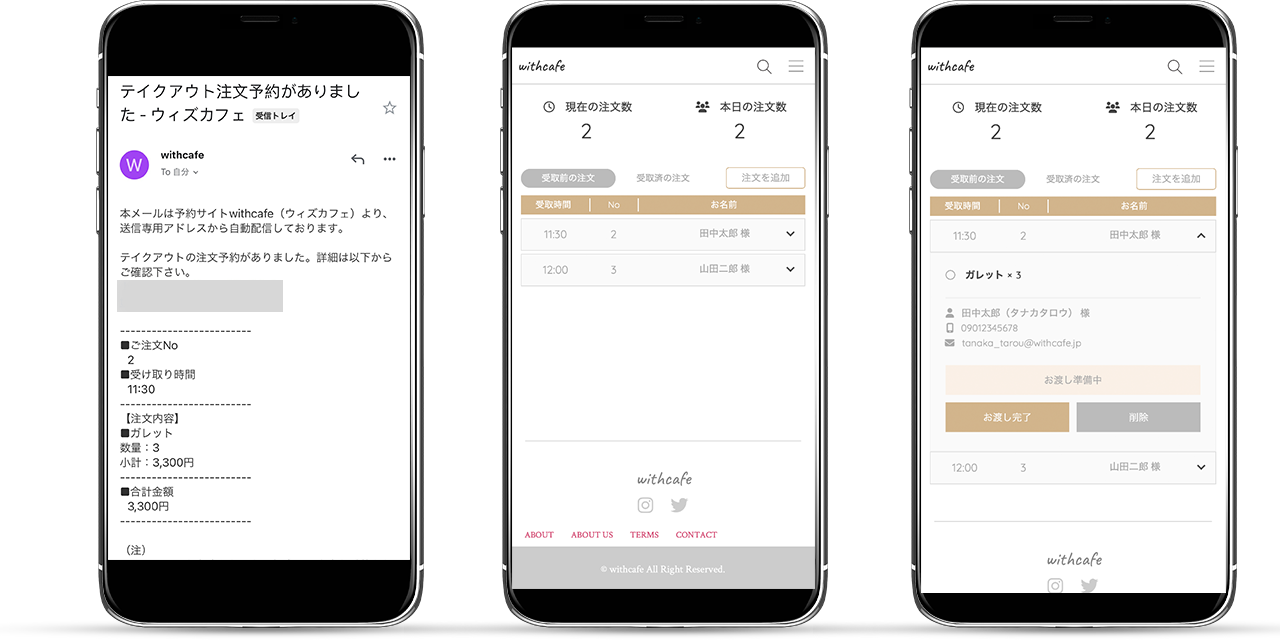 テイクアウト予約管理システム
