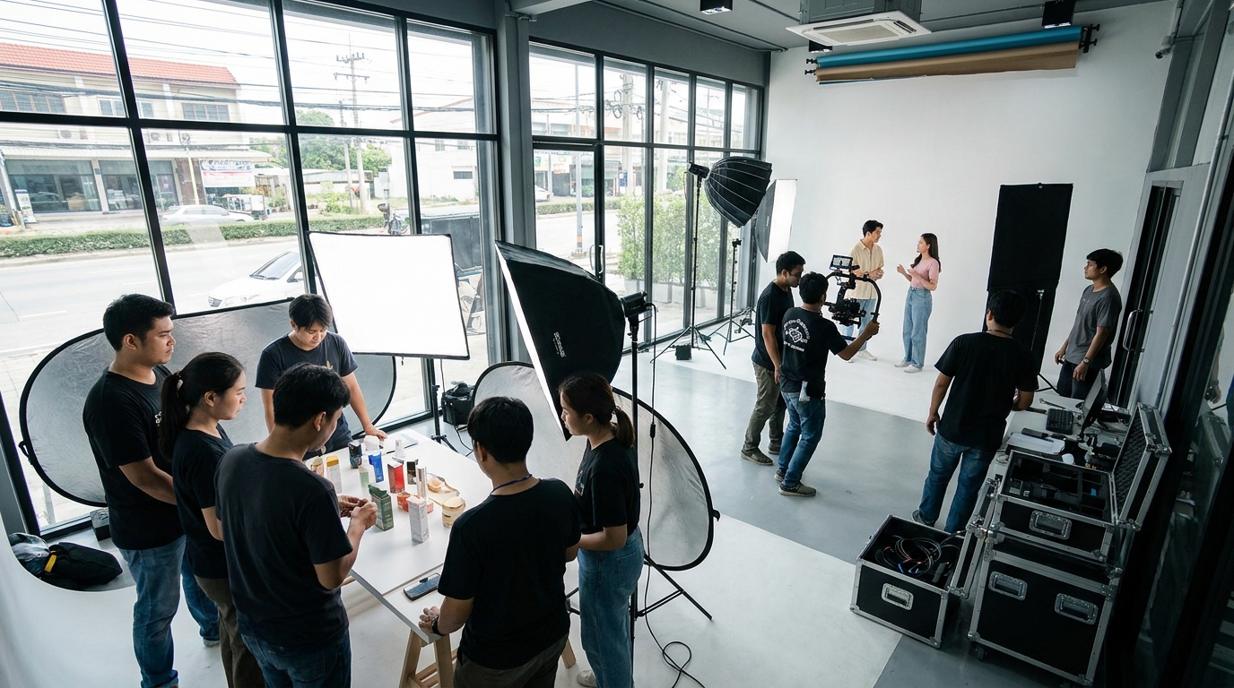 ทีมช่างภาพซันนี่แพลสสตูดิโอพร้อมอุปกรณ์ถ่ายภาพมืออาชีพ