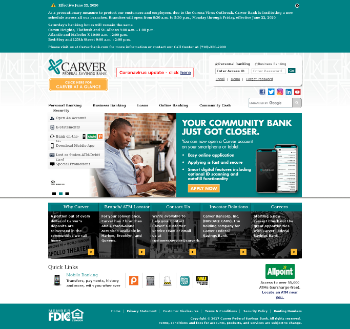 Carver Bancorp, Inc. Website Screenshot