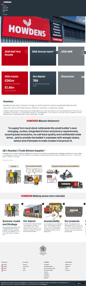 Howden Joinery Group Plc Website Screenshot