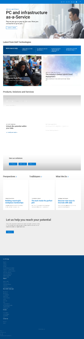 Dell Technologies Inc. Website Screenshot
