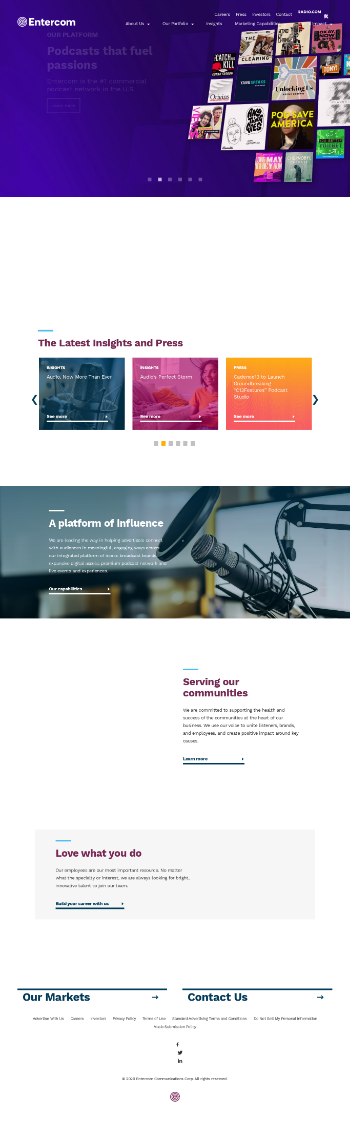 Entercom Communications Corp. Website Screenshot