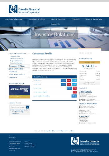 Franklin Financial Services Corporation Website Screenshot