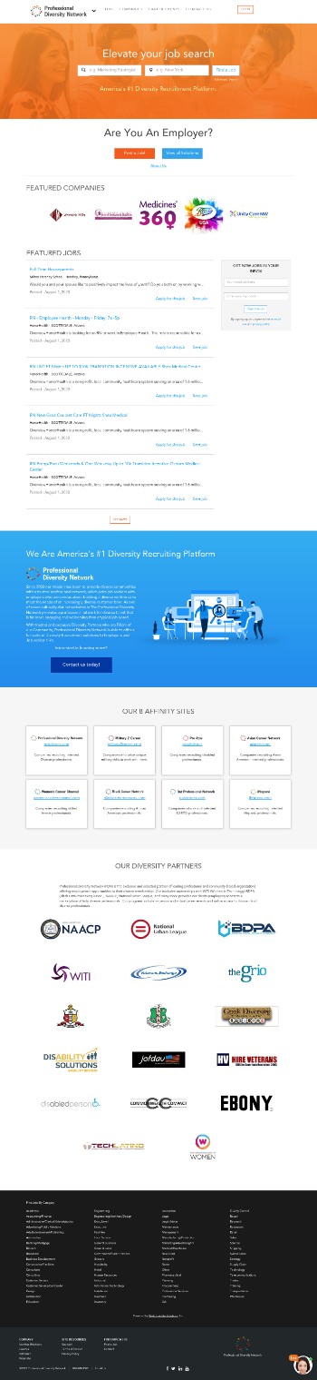 Professional Diversity Network, Inc. Website Screenshot