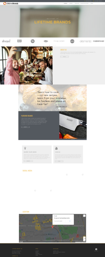 Lifetime Brands, Inc. Website Screenshot