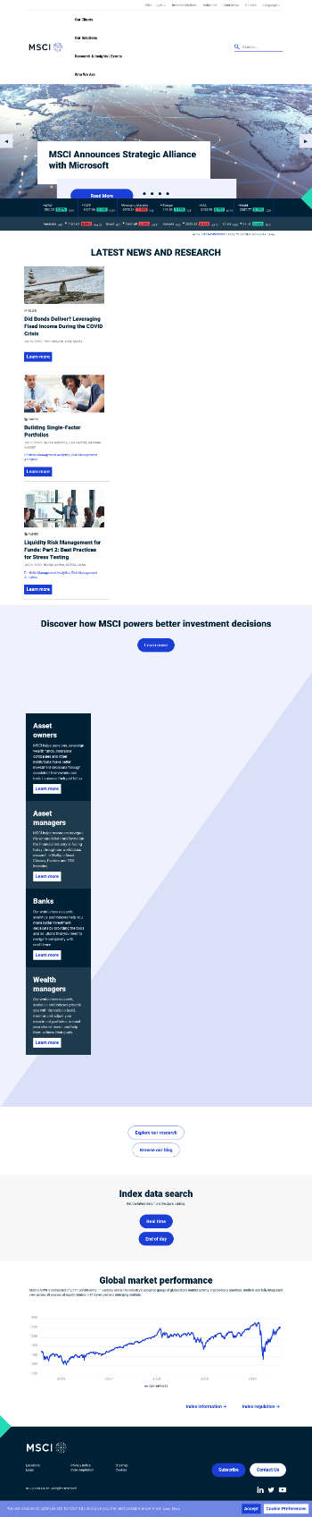 MSCI Inc. Website Screenshot