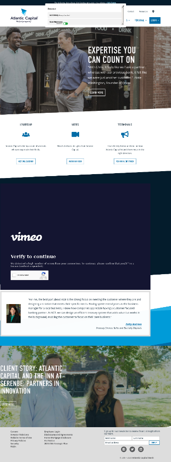Atlantic Capital Bancshares, Inc. Website Screenshot