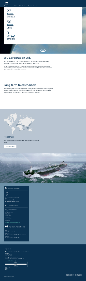 SFL Corporation Ltd. Website Screenshot