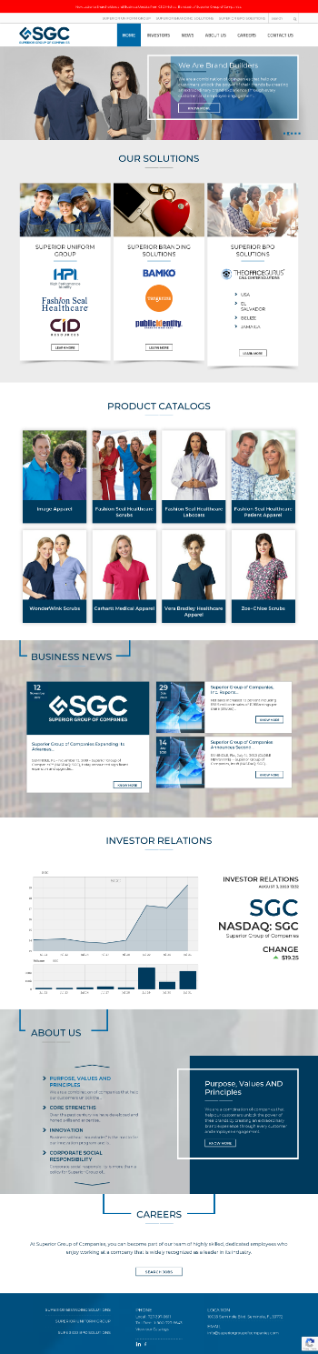 Superior Group of Companies, Inc. Website Screenshot