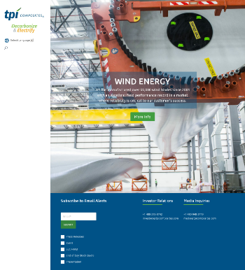 TPI Composites, Inc. Website Screenshot