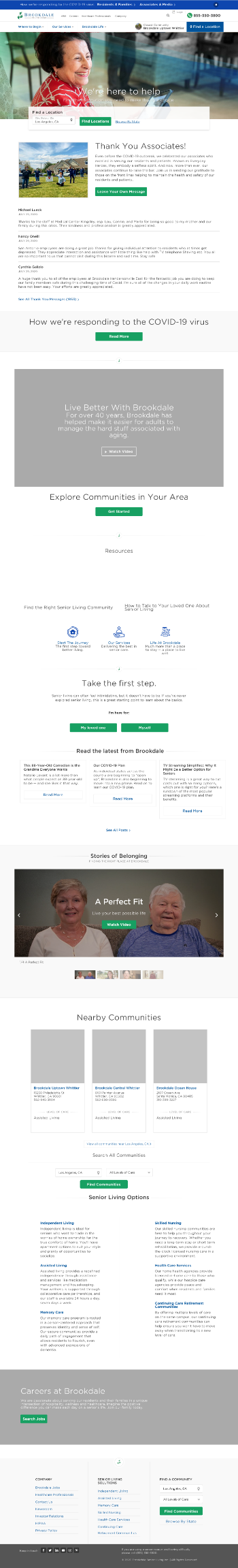 Brookdale Senior Living Inc. Website Screenshot