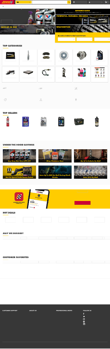 Advance Auto Parts, Inc. Website Screenshot