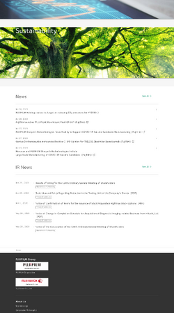 FUJIFILM Holdings Corporation Website Screenshot