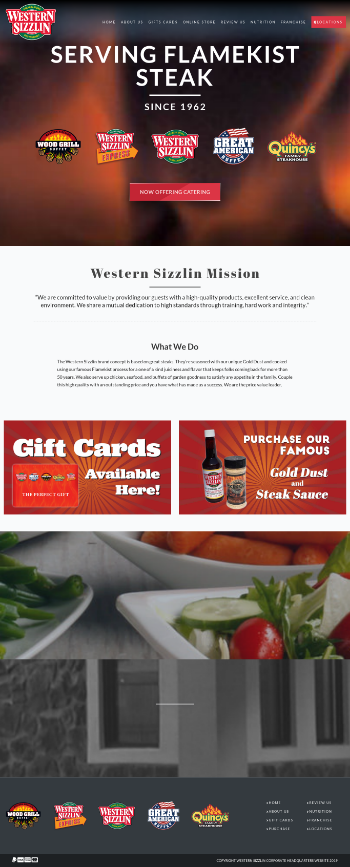 Western Sizzlin  Website Screenshot