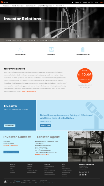 Byline Bancorp, Inc. Website Screenshot