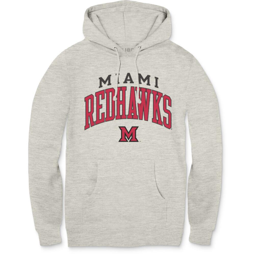 Official Miami RedHawks Mascot Stack Unisex Fleece Pullover Hoodie  Miami  University RedHawks Team Shop - Official Miami Redhawks Store